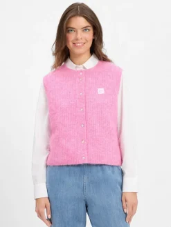 american vintage Pullover & Strickjacken*Damen Strickweste - East rosa uni