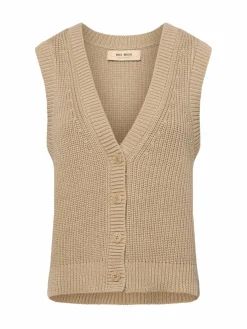 MOS MOSH Pullover & Strickjacken*Damen Strickweste - MMKirby taupe uni