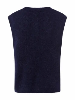 MOS MOSH Jacken & Westen|Pullover & Strickjacken*Damen Strickweste mit Alpaka- und Wollanteil - MMAlmine marine uni
