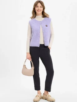 american vintage Jacken & Westen|Pullover & Strickjacken*Damen Strickweste mit Alpaka-Anteil - East flieder meliert