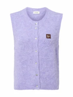 american vintage Jacken & Westen|Pullover & Strickjacken*Damen Strickweste mit Alpaka-Anteil - East flieder meliert