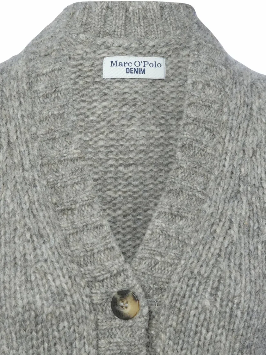 Marc O'Polo Denim Pullover & Strickjacken*Damen Strickweste mit Alpaka-Anteil grau meliert
