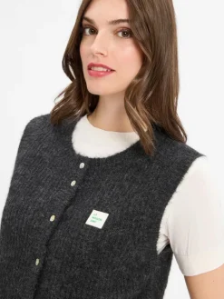 american vintage Jacken & Westen|Pullover & Strickjacken*Damen Strickweste mit Alpaka-Anteil - East anthrazit meliert