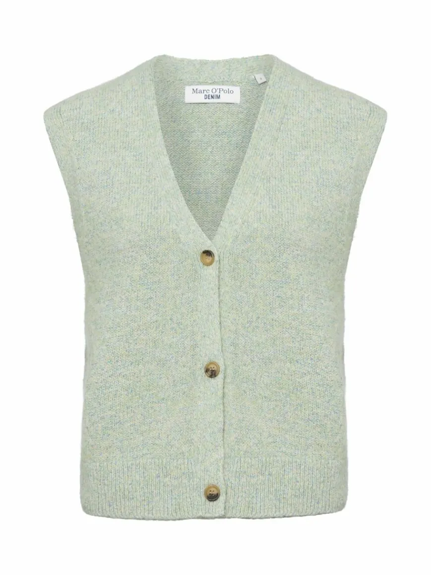 Marc O'Polo Denim Jacken & Westen|Pullover & Strickjacken*Damen Strickweste mit Alpaka-Anteil lind meliert