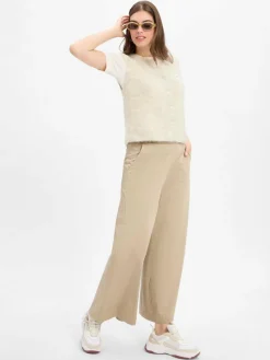 american vintage Jacken & Westen|Pullover & Strickjacken*Damen Strickweste mit Alpaka-Anteil - East beige hellgrau meliert