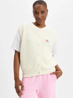 american vintage Jacken & Westen*Damen Strickweste mit Alpaka-Anteil - Crashway ecru uni