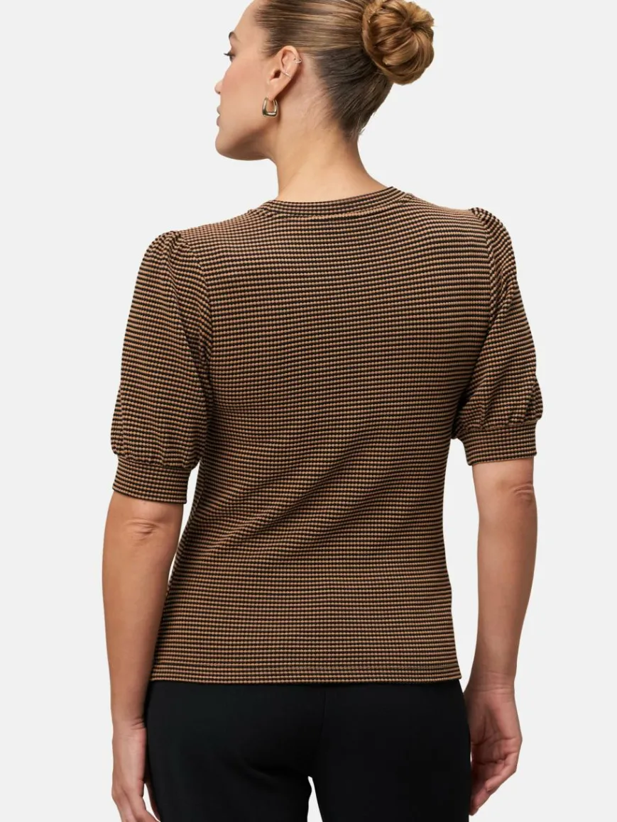 zero Shirts & Tops*Damen Strukturshirt schwarz braun gemustert