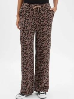 Marie Lund Hosen*Damen Sweathose taupe schwarz gemustert