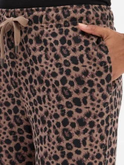 Marie Lund Hosen*Damen Sweathose taupe schwarz gemustert