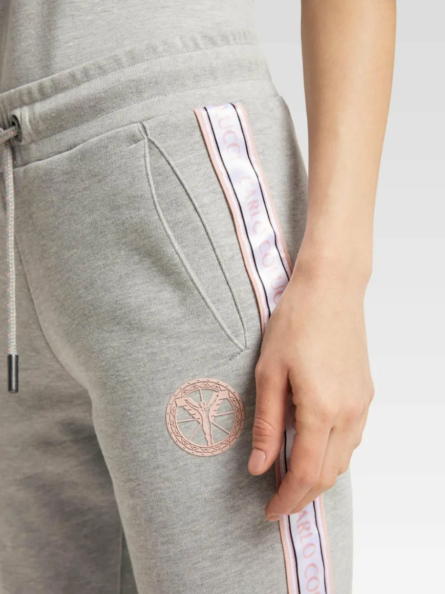 Carlo Colucci Hosen*Damen Sweathose - Catilla grau uni