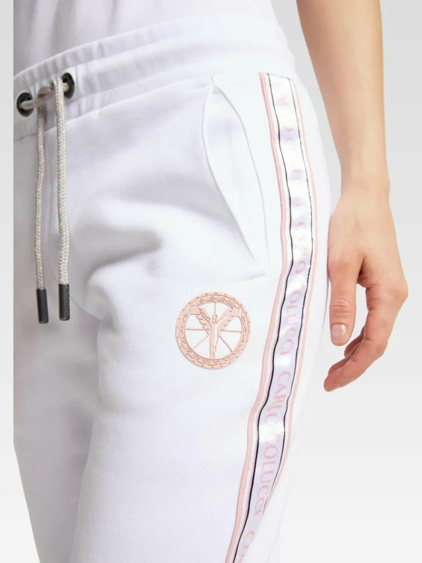 Carlo Colucci Hosen*Damen Sweathose - Catilla weiß uni