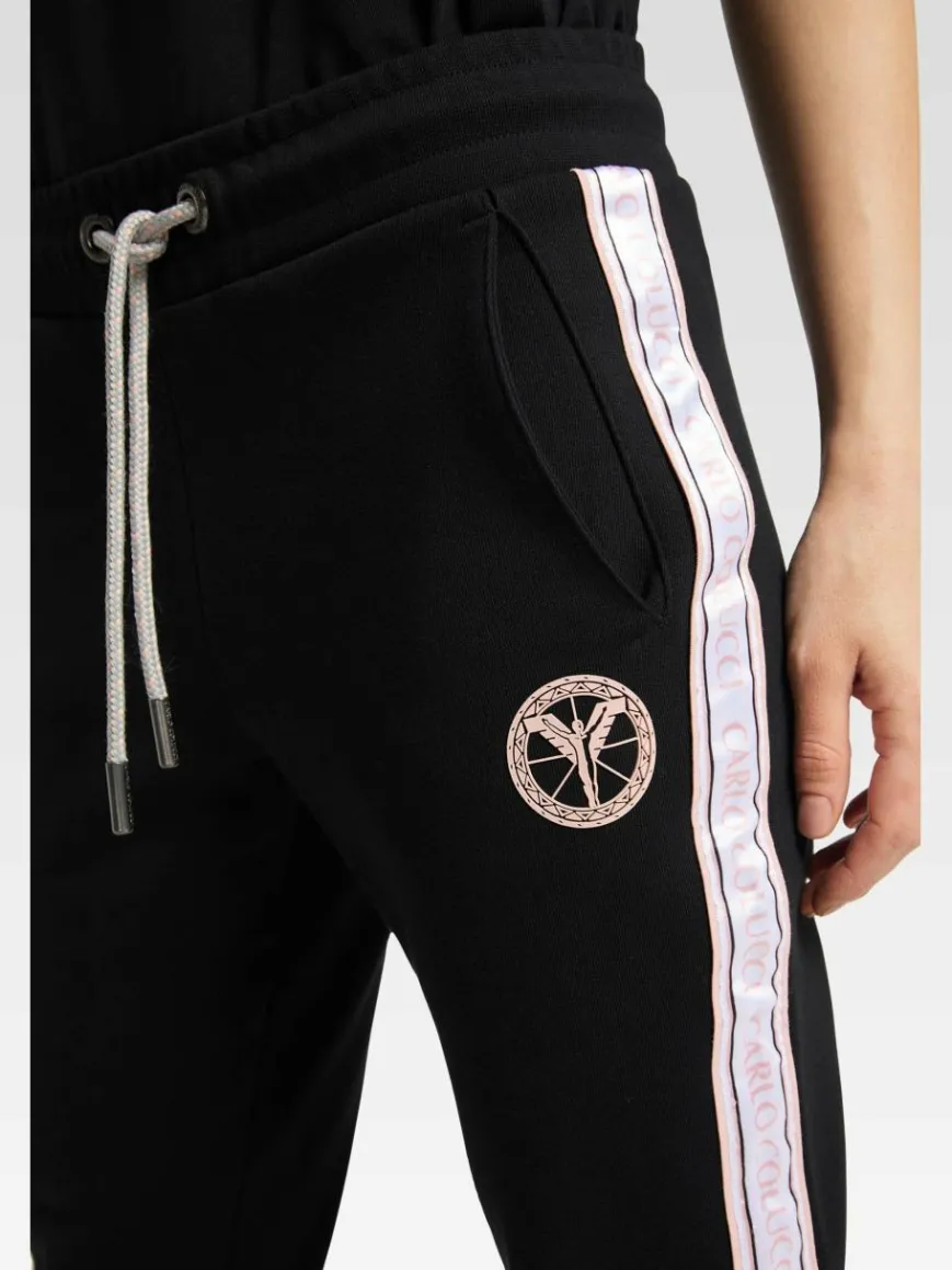 Carlo Colucci Hosen*Damen Sweathose - Catilla schwarz uni