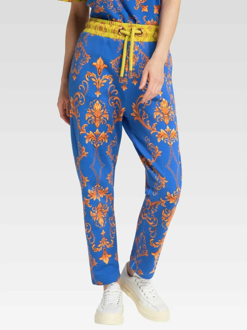 Carlo Colucci Hosen*Damen Sweathose - Cisera blau gemustert