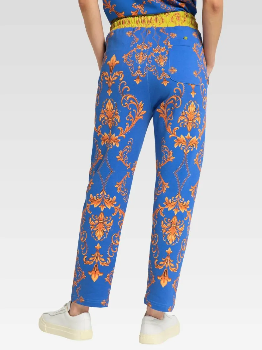 Carlo Colucci Hosen*Damen Sweathose - Cisera blau gemustert