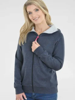 Navigazione Sweatshirts & Sweatjacken*Damen Sweatjacke blau uni