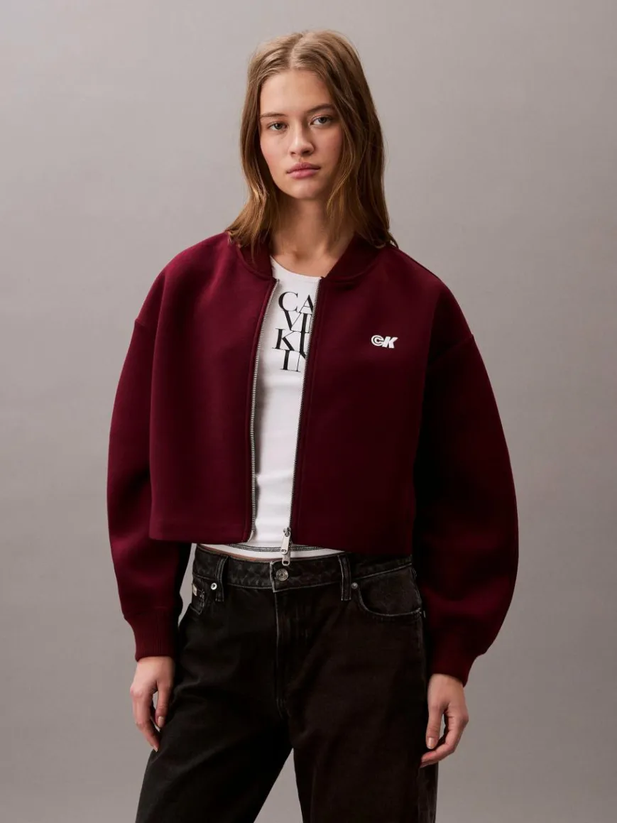 Calvin Klein Jeans Sweatshirts & Sweatjacken*Damen Sweatjacke bordeaux uni