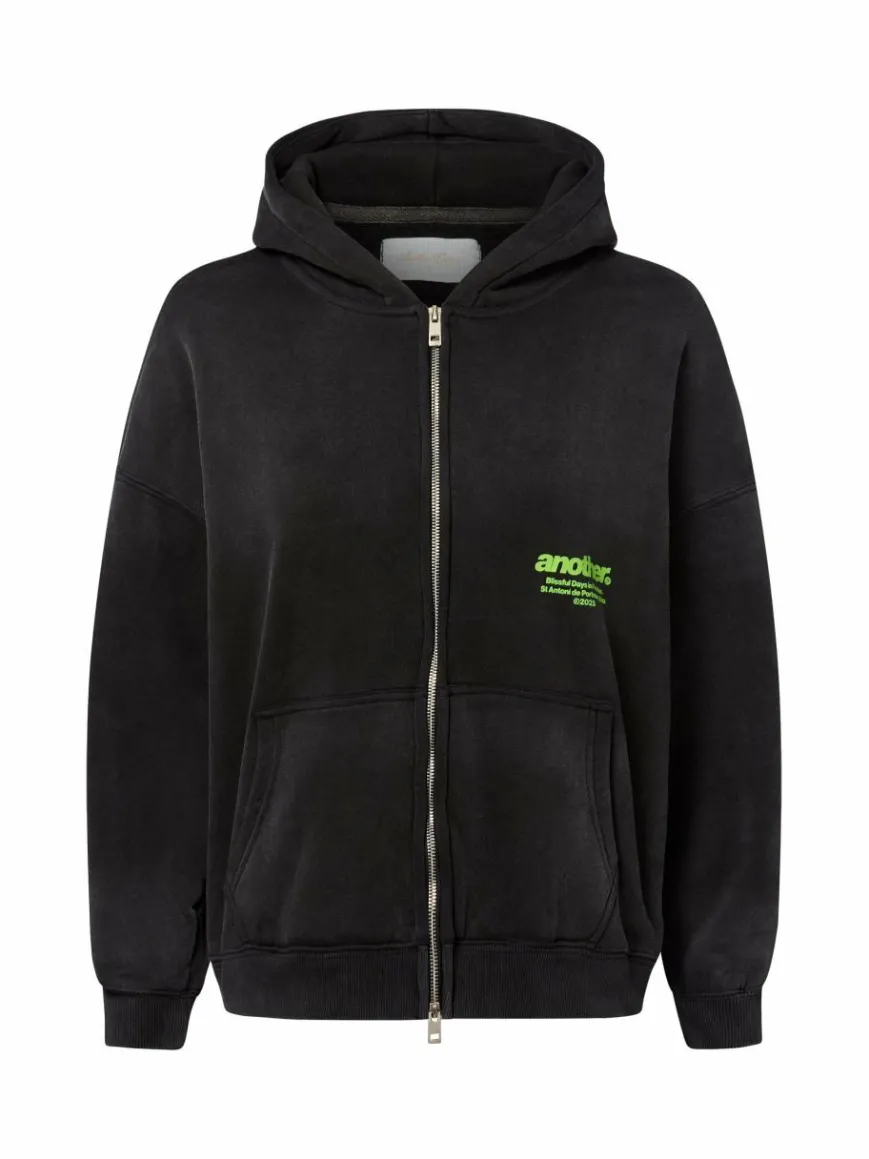 Another Cotton Lab Sweatshirts & Sweatjacken*Damen Sweatjacke schwarz bedruckt