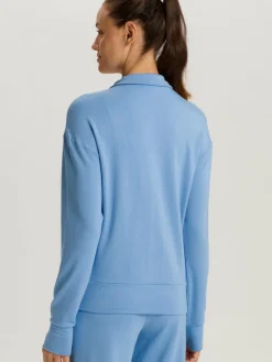 Hanro Sweatshirts & Sweatjacken*Damen Sweatjacke - Balance hellblau uni