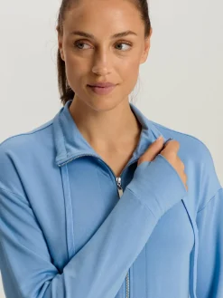 Hanro Sweatshirts & Sweatjacken*Damen Sweatjacke - Balance hellblau uni