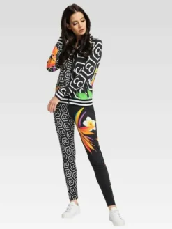 Carlo Colucci Sweatshirts & Sweatjacken*Damen Sweatjacke - Cologna schwarz gemustert