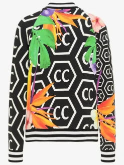 Carlo Colucci Sweatshirts & Sweatjacken*Damen Sweatjacke - Cologna schwarz gemustert