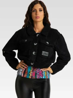 Carlo Colucci Sweatshirts & Sweatjacken*Damen Sweatjacke - Dallavalle schwarz uni