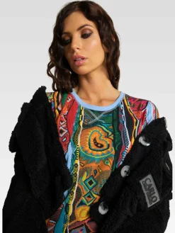 Carlo Colucci Sweatshirts & Sweatjacken*Damen Sweatjacke - Dallavalle schwarz uni