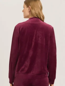Hanro Sweatshirts & Sweatjacken*Damen Sweatjacke - Favourites bordeaux uni
