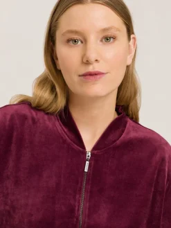 Hanro Sweatshirts & Sweatjacken*Damen Sweatjacke - Favourites bordeaux uni