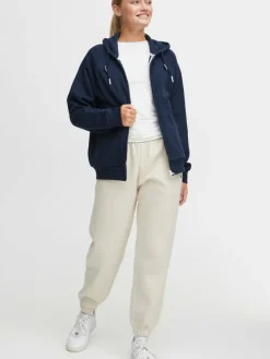 OXMO Sweatshirts & Sweatjacken*Damen Sweatjacke - OXAndie blau uni