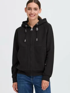 OXMO Sweatshirts & Sweatjacken*Damen Sweatjacke - OXAndie schwarz uni
