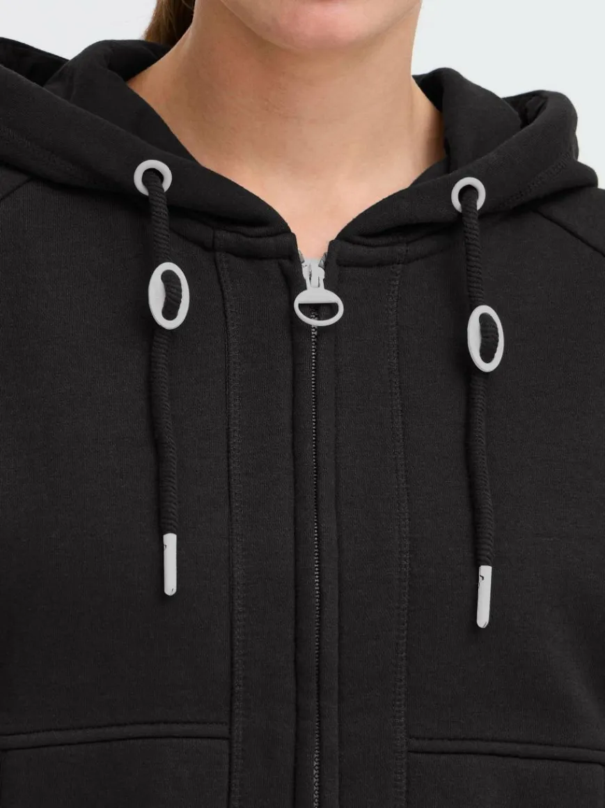 OXMO Sweatshirts & Sweatjacken*Damen Sweatjacke - OXAndie schwarz uni