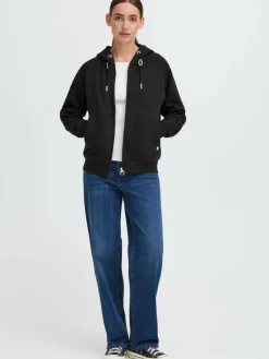 OXMO Sweatshirts & Sweatjacken*Damen Sweatjacke - OXAndie schwarz uni