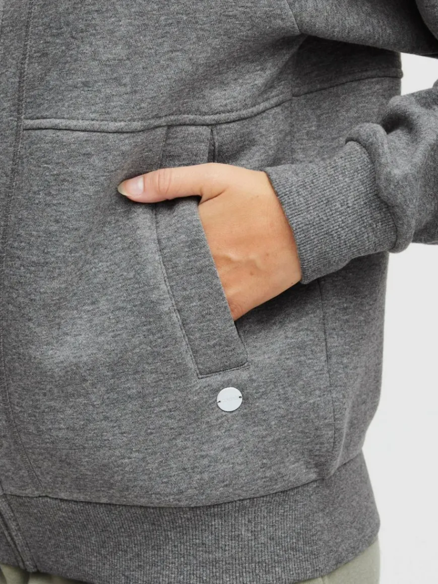 OXMO Sweatshirts & Sweatjacken*Damen Sweatjacke - OXAndie grau uni