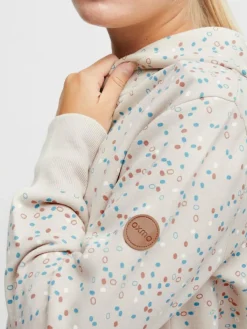 OXMO Sweatshirts & Sweatjacken*Damen Sweatjacke - OXBeatrice beige gepunktet