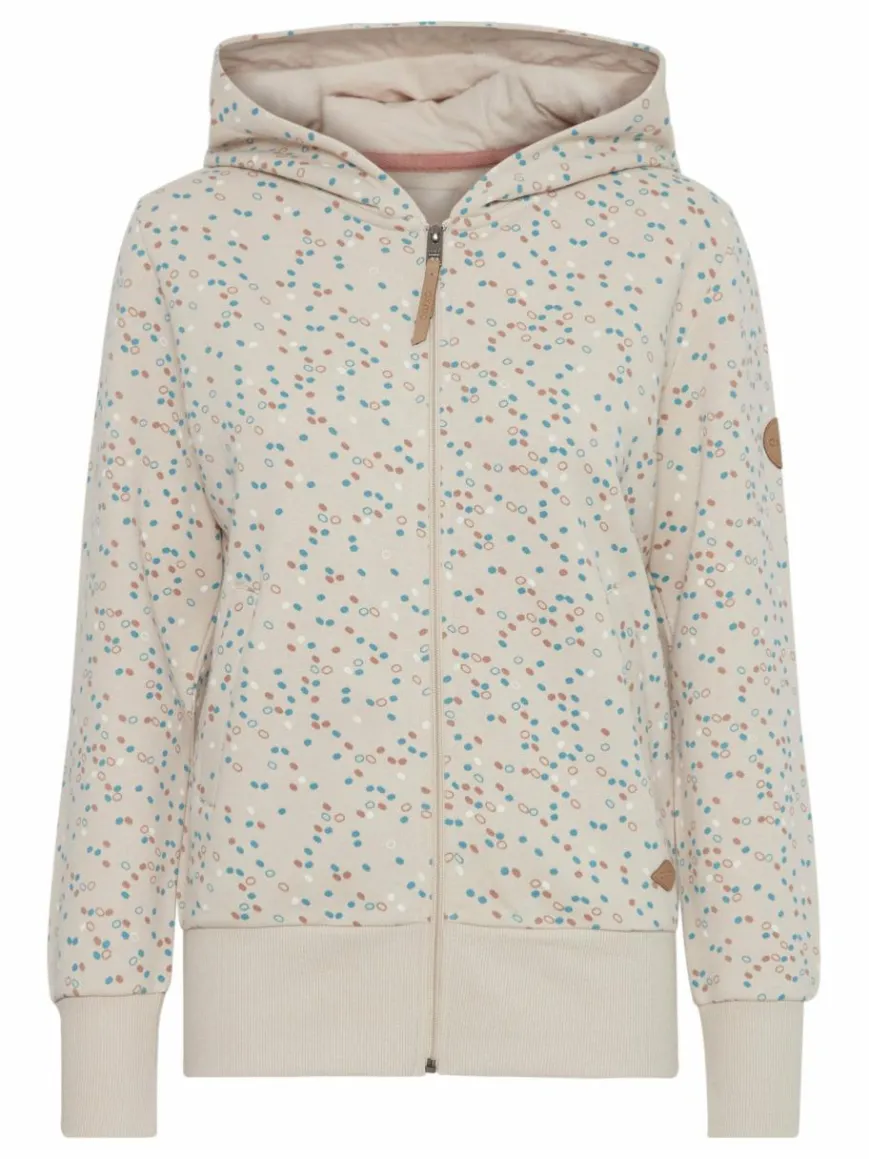 OXMO Sweatshirts & Sweatjacken*Damen Sweatjacke - OXBeatrice beige gepunktet