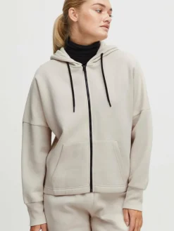 OXMO Sweatshirts & Sweatjacken*Damen Sweatjacke - OXSanice beige uni