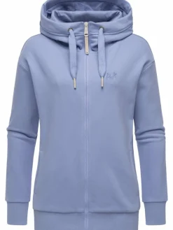 Ragwear Sweatshirts & Sweatjacken*Damen Sweatjacke - Yodis Zip blau uni