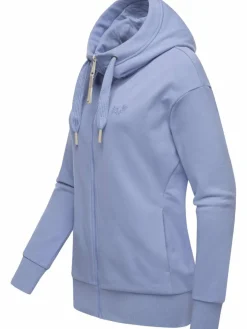 Ragwear Sweatshirts & Sweatjacken*Damen Sweatjacke - Yodis Zip blau uni