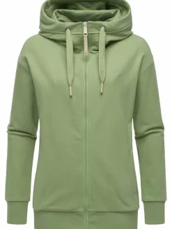 Ragwear Sweatshirts & Sweatjacken*Damen Sweatjacke - Yodis Zip grün uni