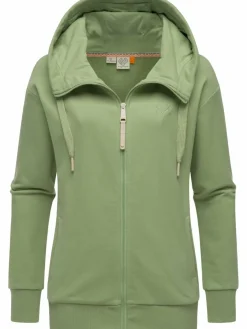 Ragwear Sweatshirts & Sweatjacken*Damen Sweatjacke - Yodis Zip grün uni
