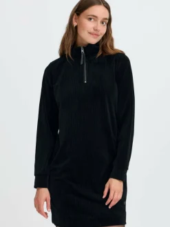 OXMO Kleider*Damen Sweatkleid - OXEBBA schwarz uni