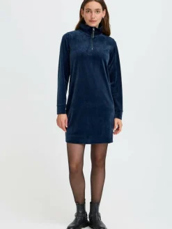 OXMO Kleider*Damen Sweatkleid - OXEBBA blau uni