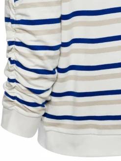 Franco Callegari Sweatshirts & Sweatjacken*Damen Sweatshirt weiß blau gestreift