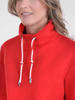 Navigazione Sweatshirts & Sweatjacken*Damen Sweatshirt rot uni