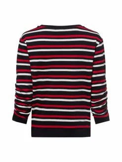 Franco Callegari Sweatshirts & Sweatjacken*Damen Sweatshirt schwarz rot gestreift