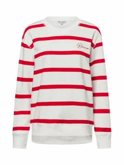 Marie Lund Sweatshirts & Sweatjacken*Damen Sweatshirt weiß rot gestreift