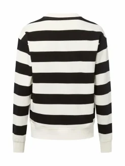 Marie Lund Sweatshirts & Sweatjacken*Damen Sweatshirt ecru schwarz gestreift