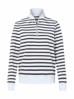 Marie Lund Sweatshirts & Sweatjacken*Damen Sweatshirt schoko ecru gestreift