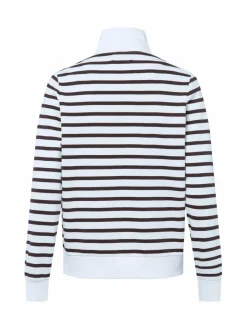 Marie Lund Sweatshirts & Sweatjacken*Damen Sweatshirt schoko ecru gestreift